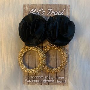 Blacks and gold earrings